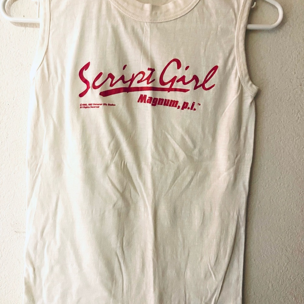 80’s Magnum P.I. Script Girl Sleeveless Muscle Tee XS